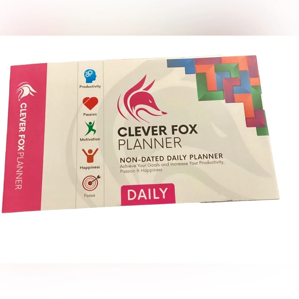 NIB! 2 Piece Set ❣️ Clever Fox Non Dated Planner w/ Sticker Book 1500 Sticker